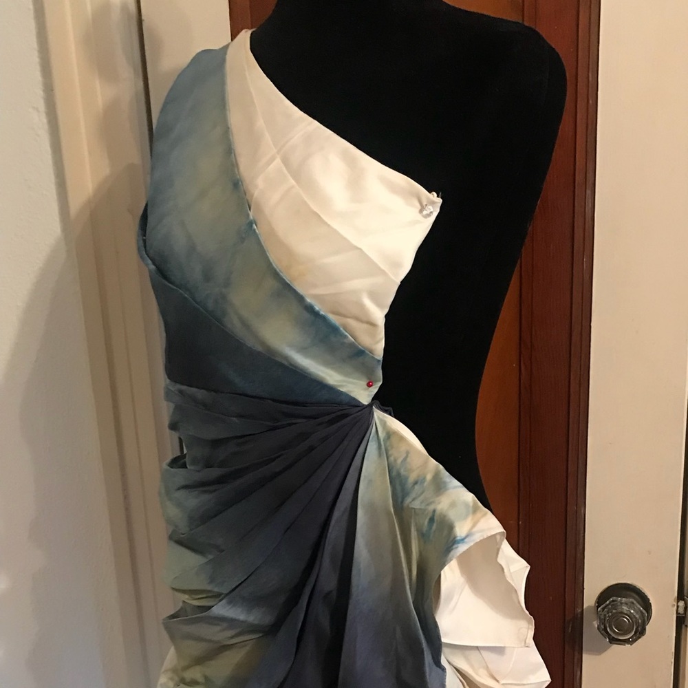 Blue dress mini Alice & Olivia silk cocktail - Picture 5 of 8